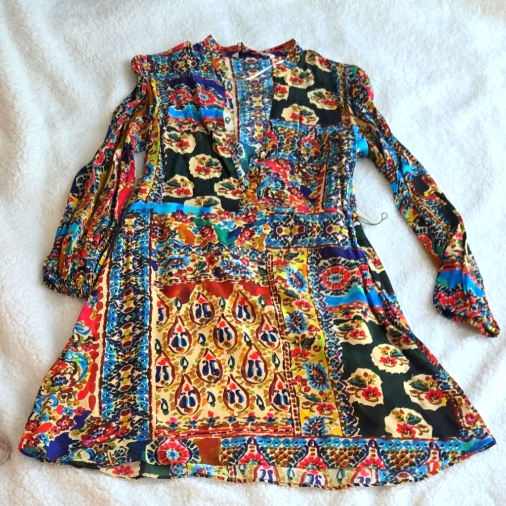 ZARA Colorful Long Sleeve Dress